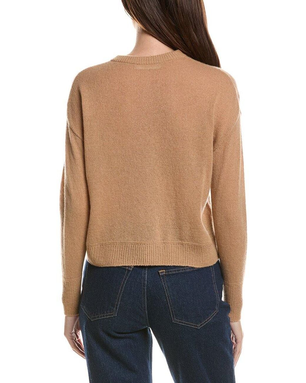 Hannah Rose Blue Drop-Shoulder 100% Cashmere Cardigan