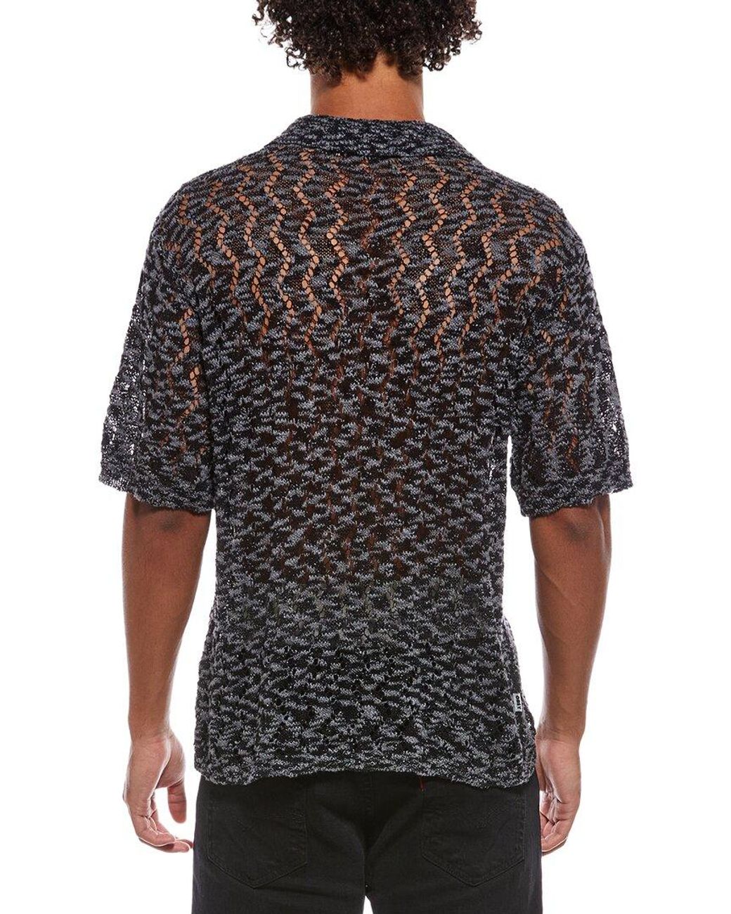 Obey Black Knit Polo Shirt for men