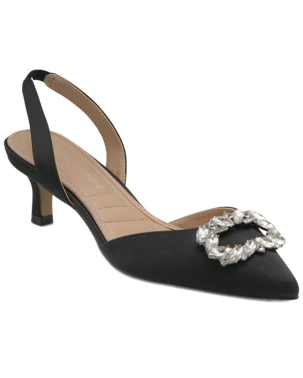 Adrienne Vittadini Metallic Suzer Satin Pump