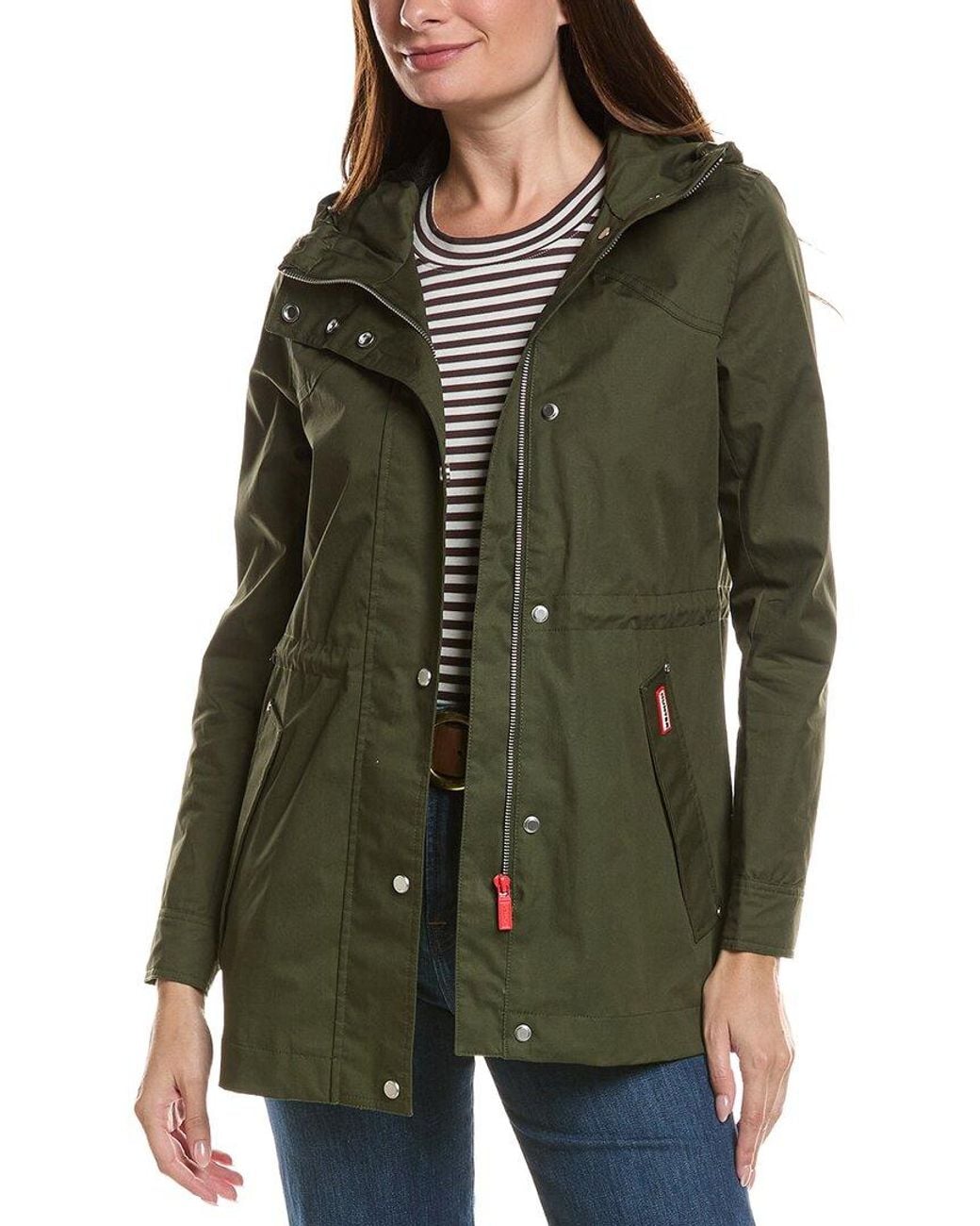 Hunter Green Adela Waterproof Classic Rain Jacket