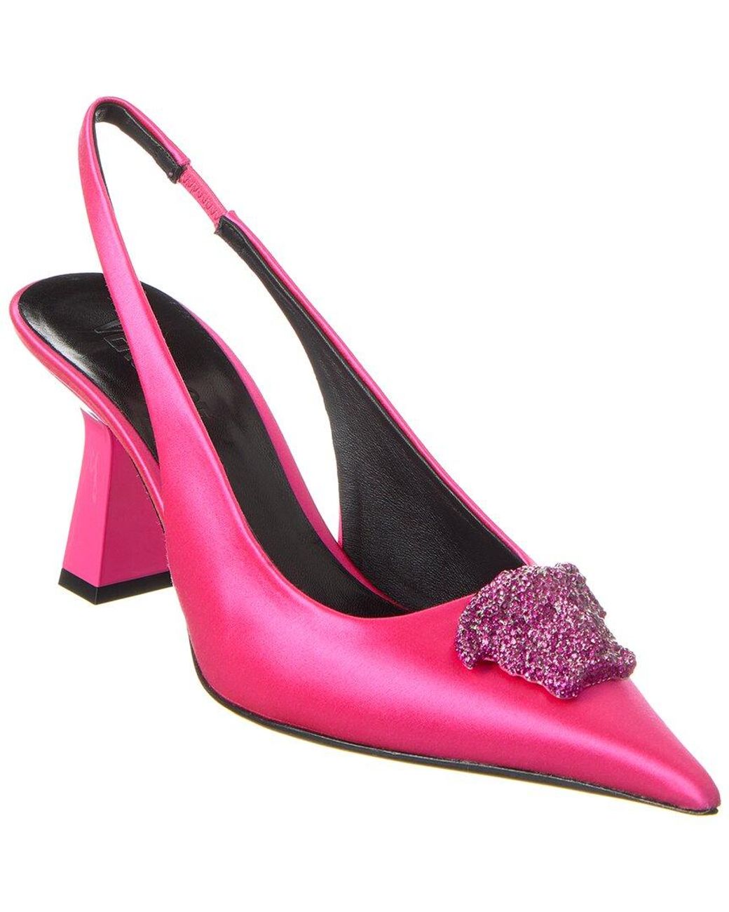 Versace La Medusa Satin Slingback Pump in Pink Lyst
