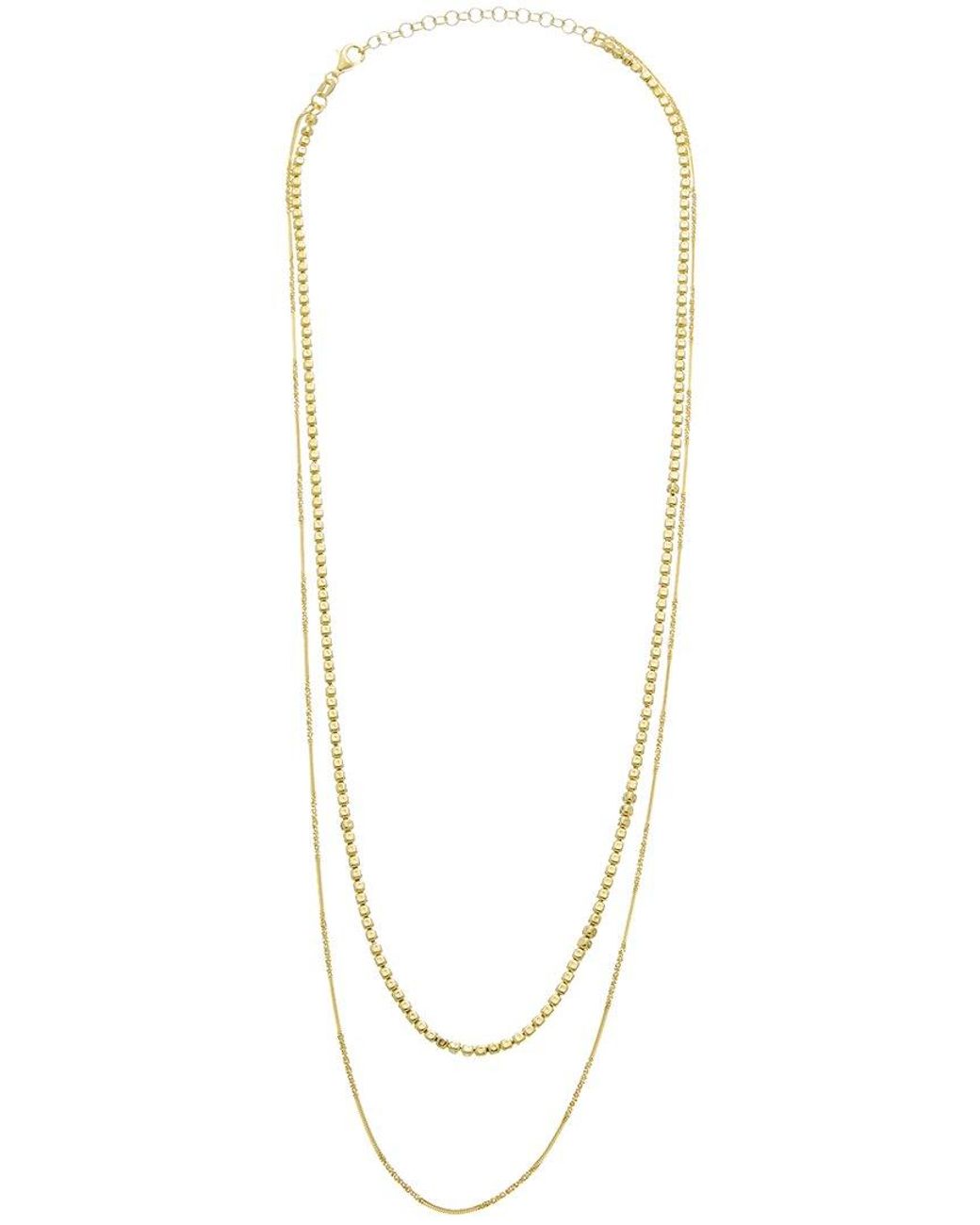 Italian Gold Over Silver Metallic 18K Plated Multi Strand Necklace