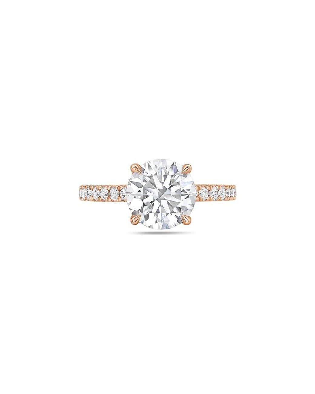 Diana M White 14K Rose 11.00 Ct. Tw. Lab-Grown Diamond Ring