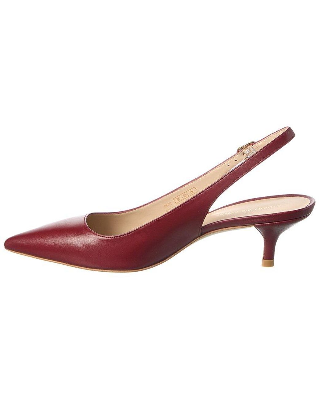 Stuart Weitzman Pink Leigh 50 Leather Slingback Pump