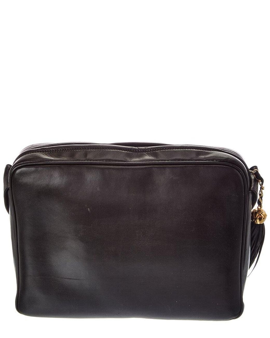 Chanel Black Leather Triple Coco Mark Shoulder Bag (Authentic Pre-Loved)