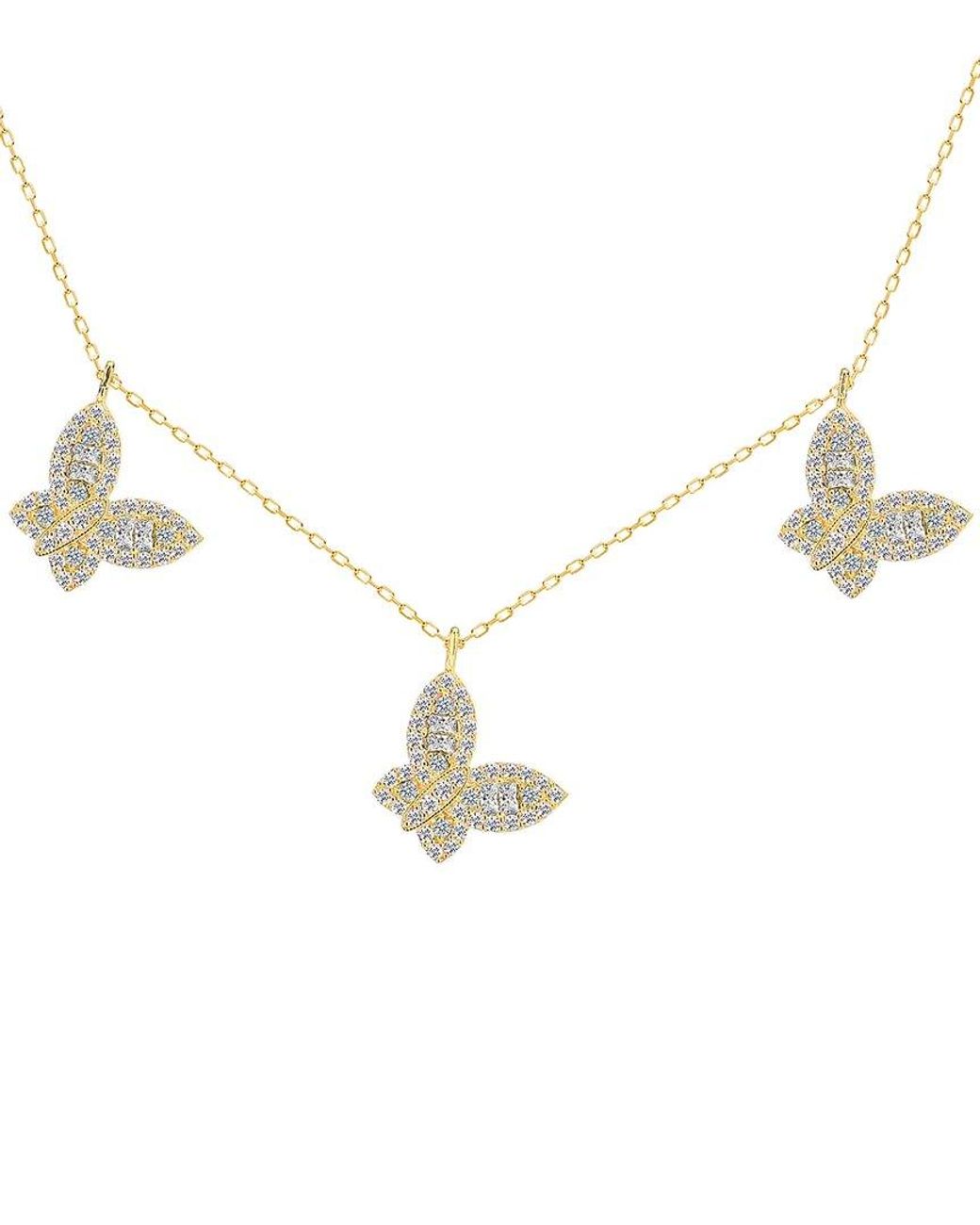 Gabi Rielle Metallic Shining Moment 14k Over Silver Cz Garden Monarch Necklace