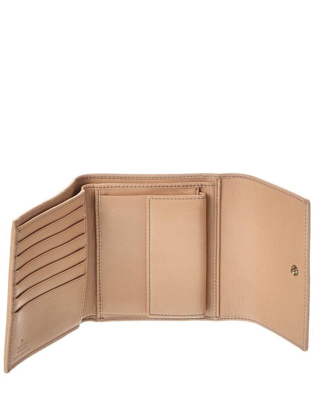 Gucci Natural Leather Trifold Wallet (Authentic Pre-Loved)
