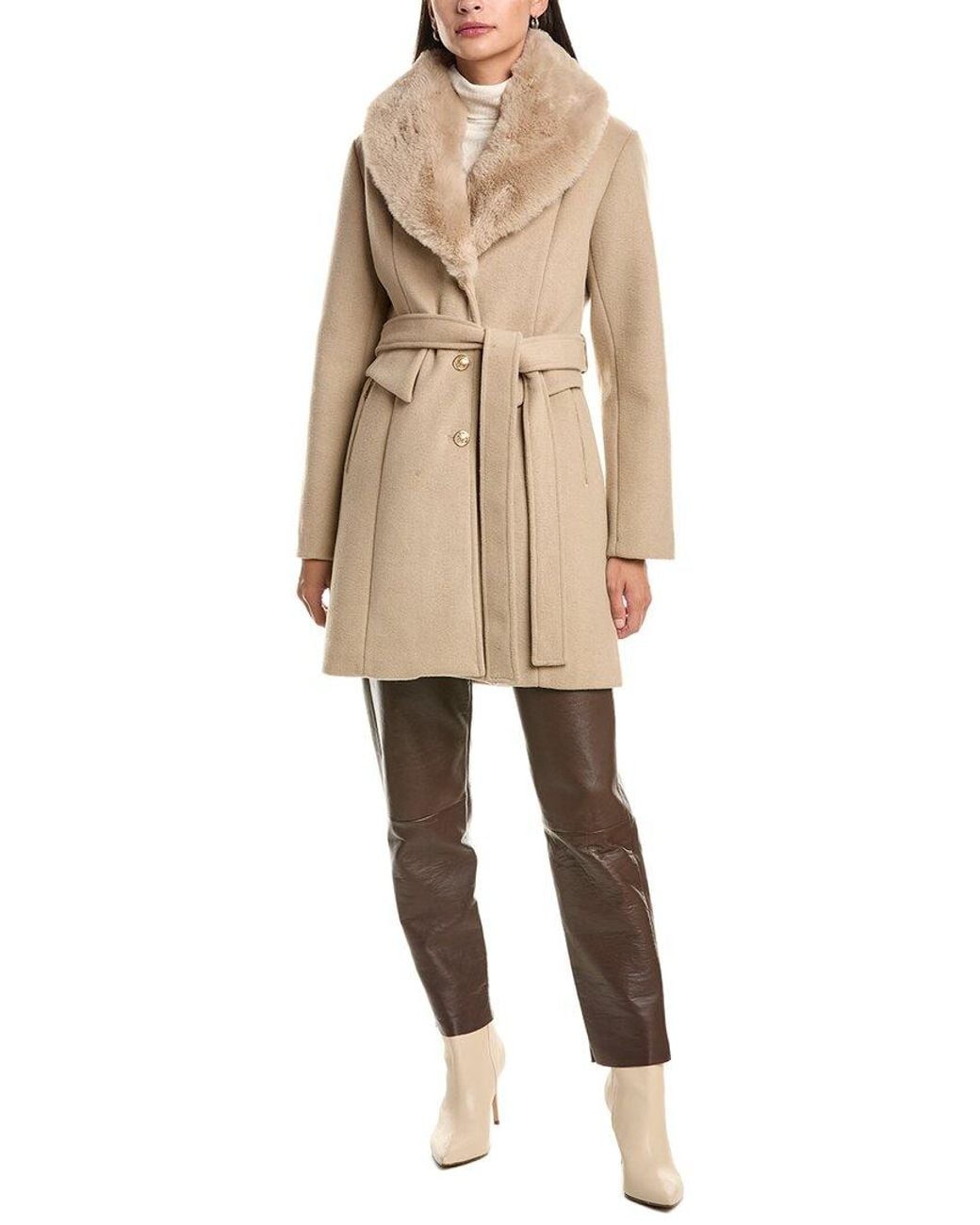 La Fiorentina Natural Soft Faux Fur Coat