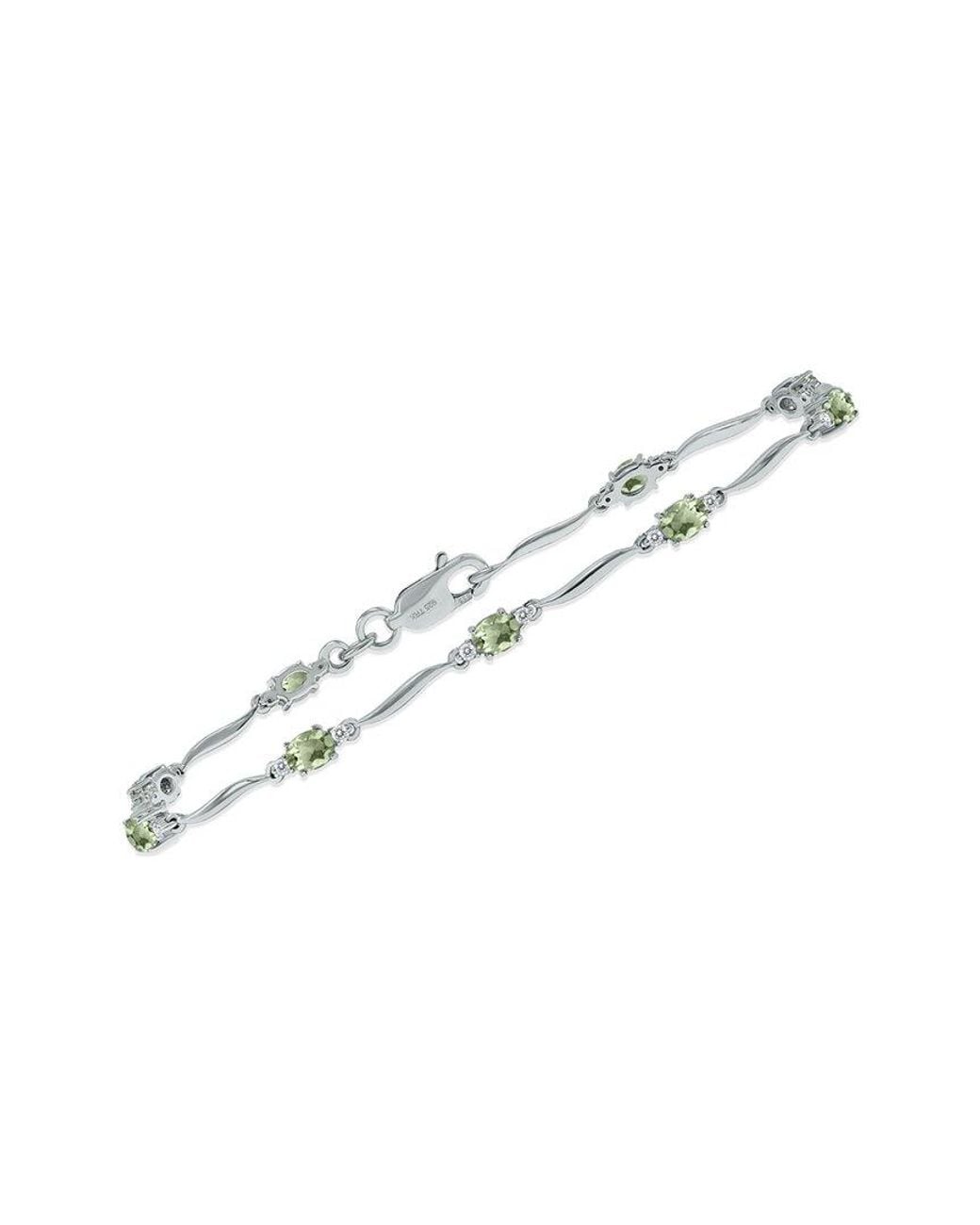 Gemstones White 1.59 Ct. Tw. Diamond & Amethyst Bracelet
