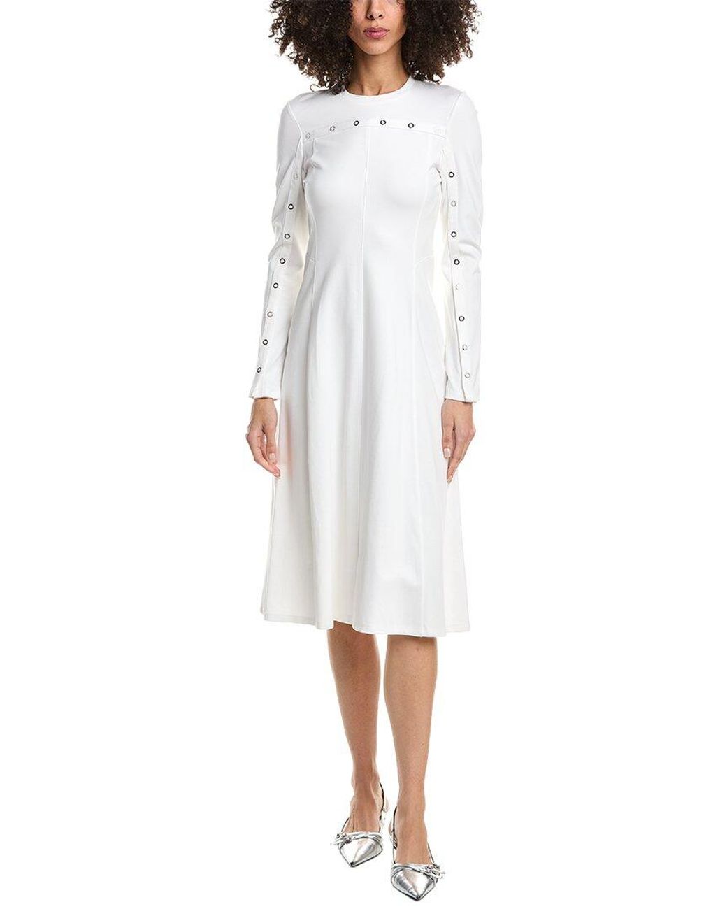 3.1 Phillip Lim White Gathered Ponte Dress