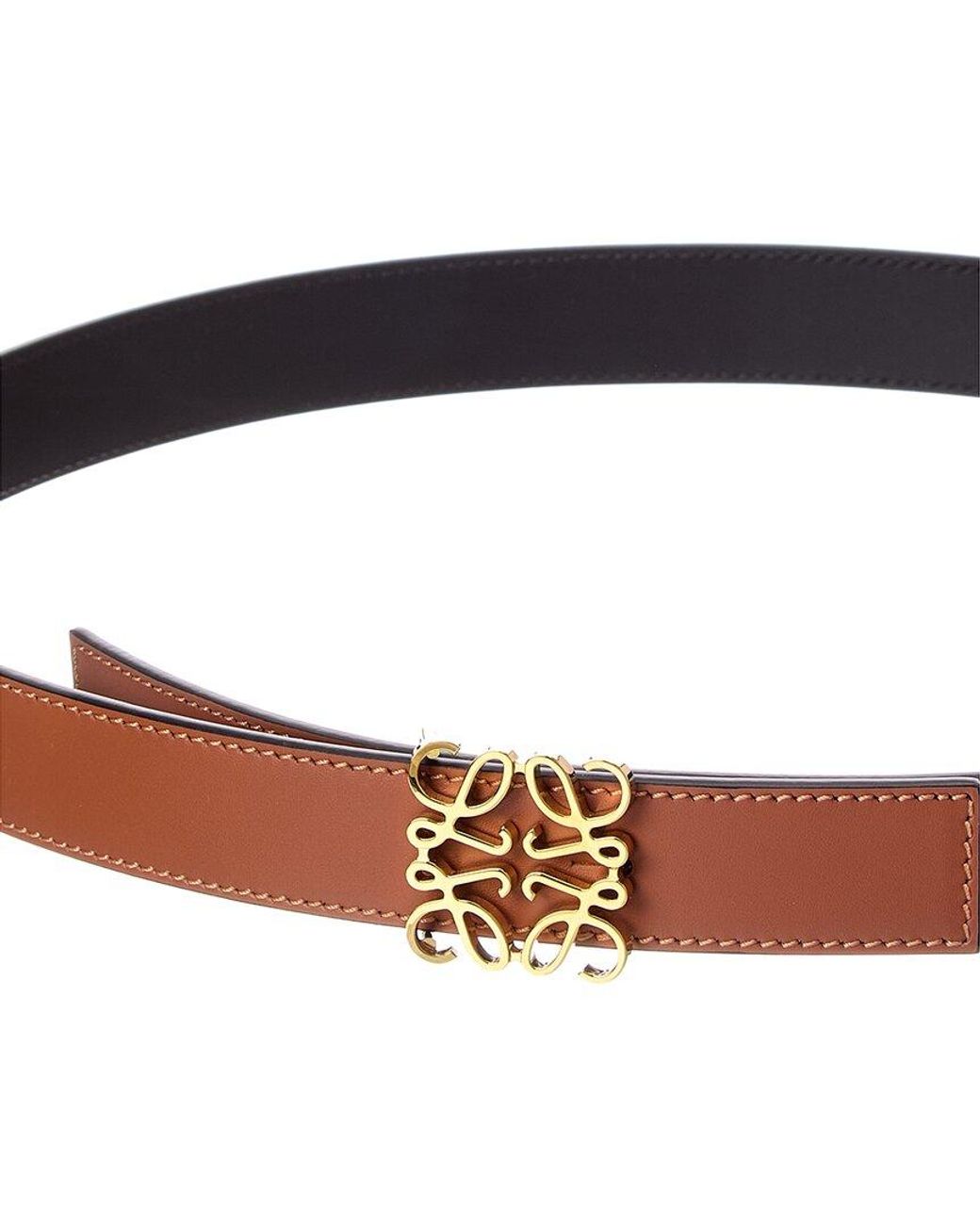 Loewe Brown Logo Leather Belt