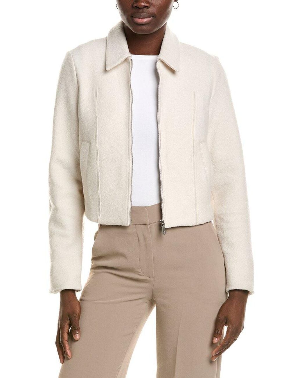 Marc Cain Natural Solid Wool Jacket