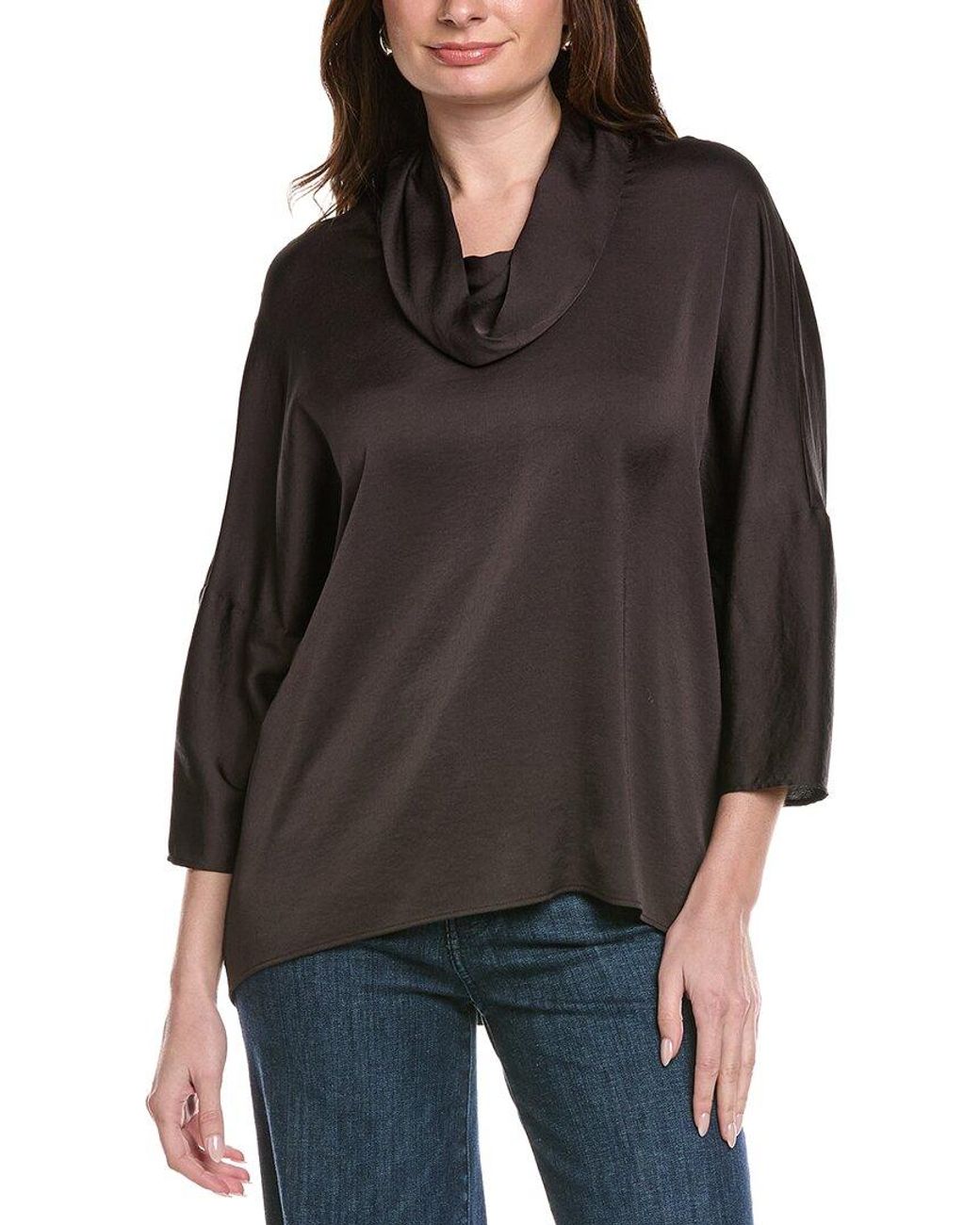 Joseph Ribkoff Black Cowl-Neck Dolman Blouse