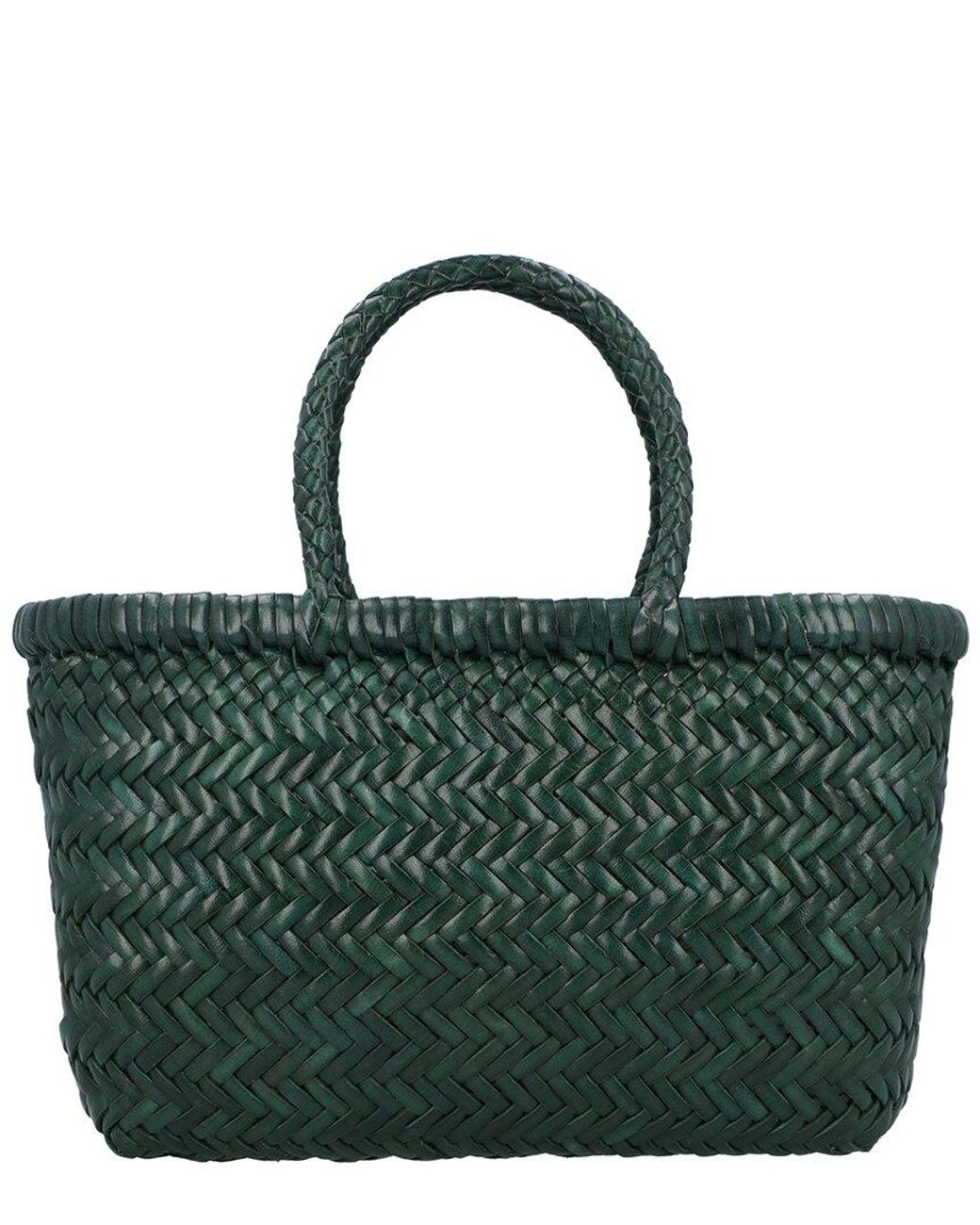 Dragon Diffusion Green Mini Flat Gora Leather Top Handle Bag