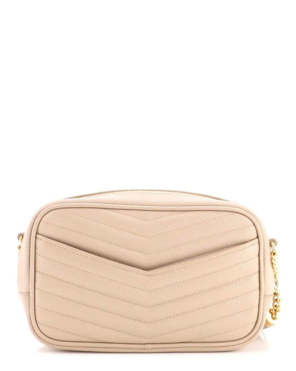 Saint Laurent Natural Matelasse Chevron Leather Lou Camera Bag Mini (Authentic Pre-Loved)