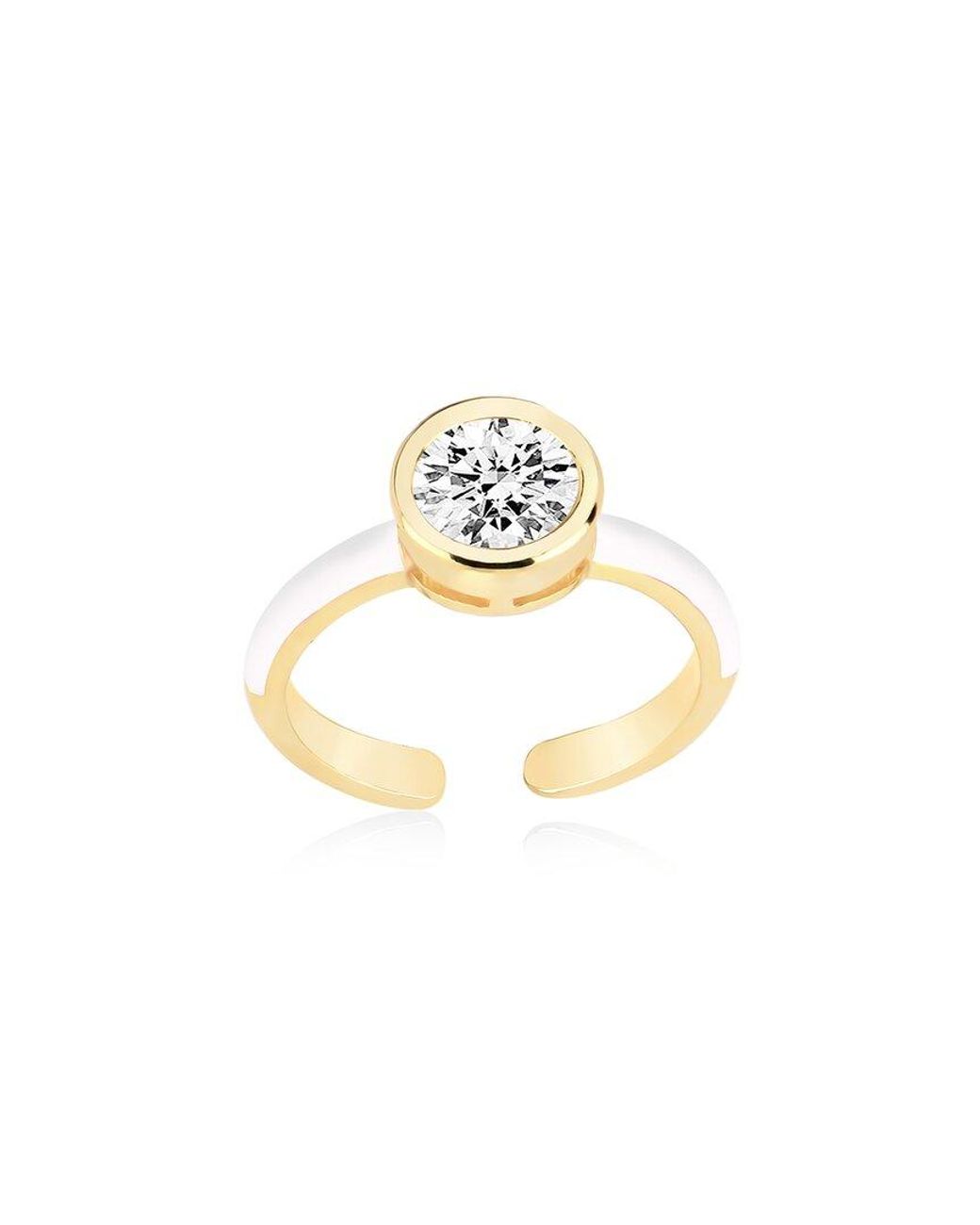 Gabi Rielle Metallic Shining Moment 14k Over Silver Cz Serenity Ring