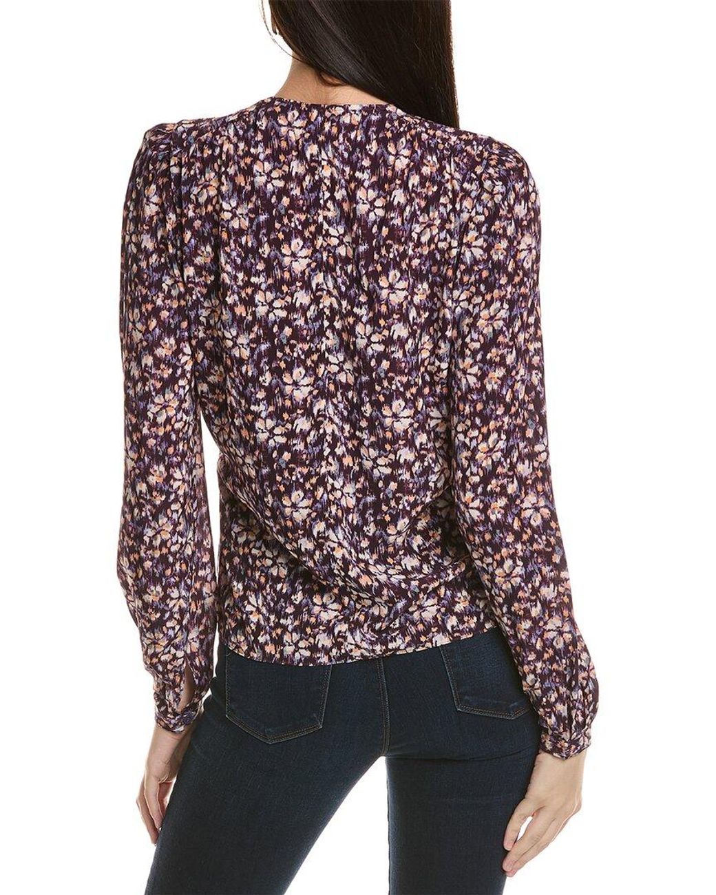 Isabel Marant Purple Etoile Eddy Silk-trim Blouse
