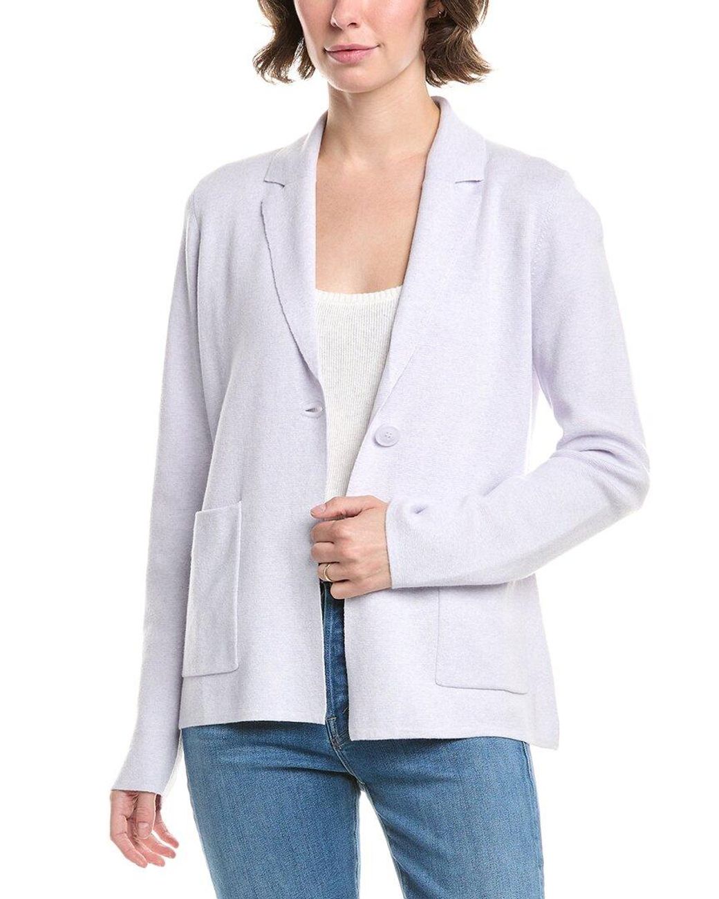Forte White Cashmere-Blend Blazer