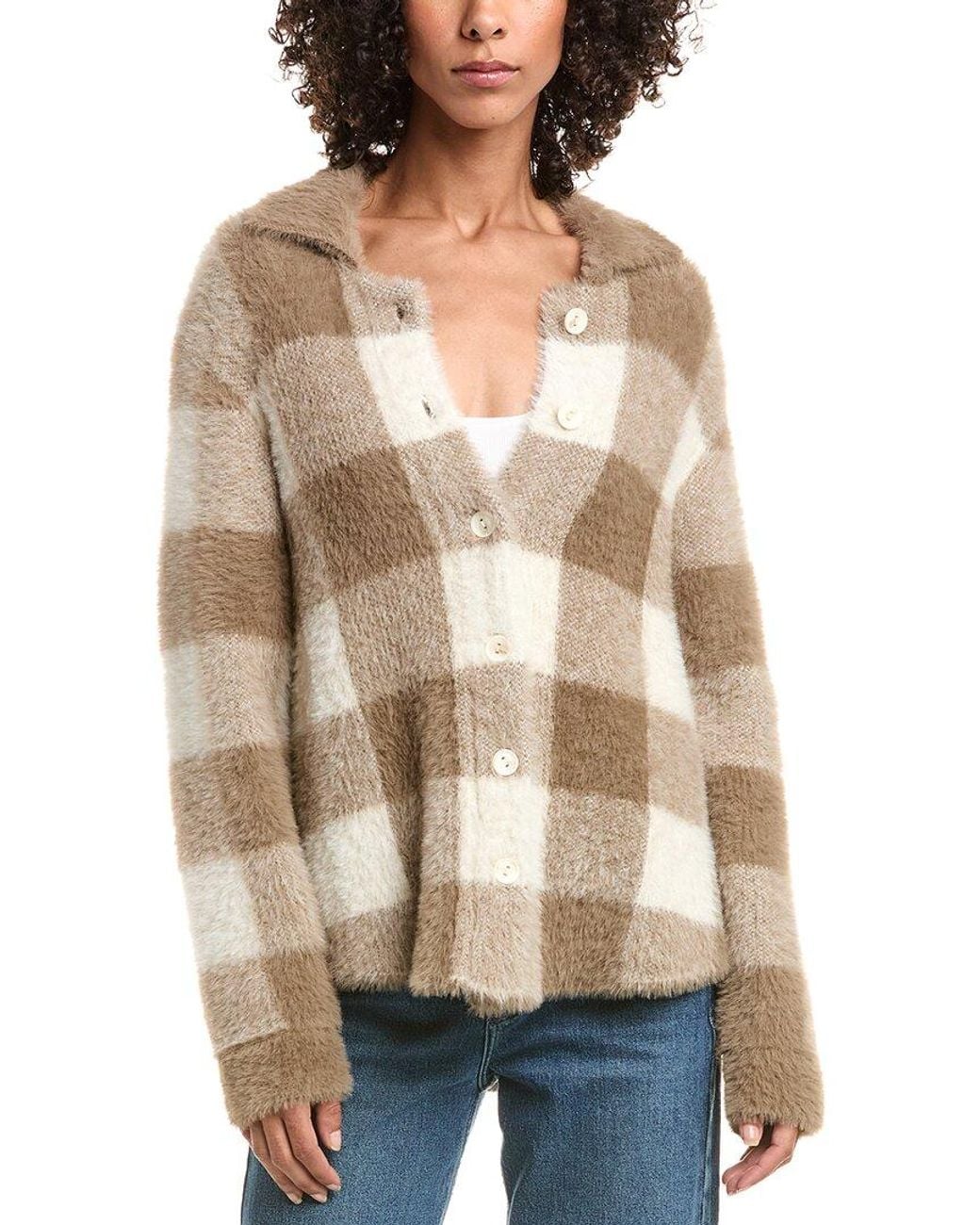 Bella Dahl Natural Knitted Fuzzy Shacket
