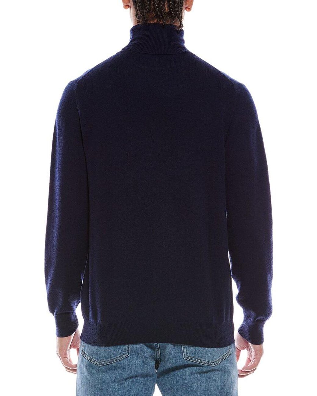 Brodie Cashmere Blue Classic Wool & Cashmere-Blend Turtleneck Sweater for men