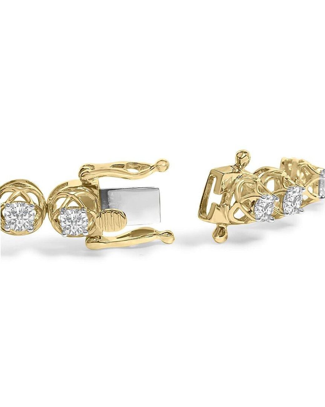 Haus of Brilliance Metallic 14K Over 3.90 Ct. Tw. Diamond Tennis Bracelet