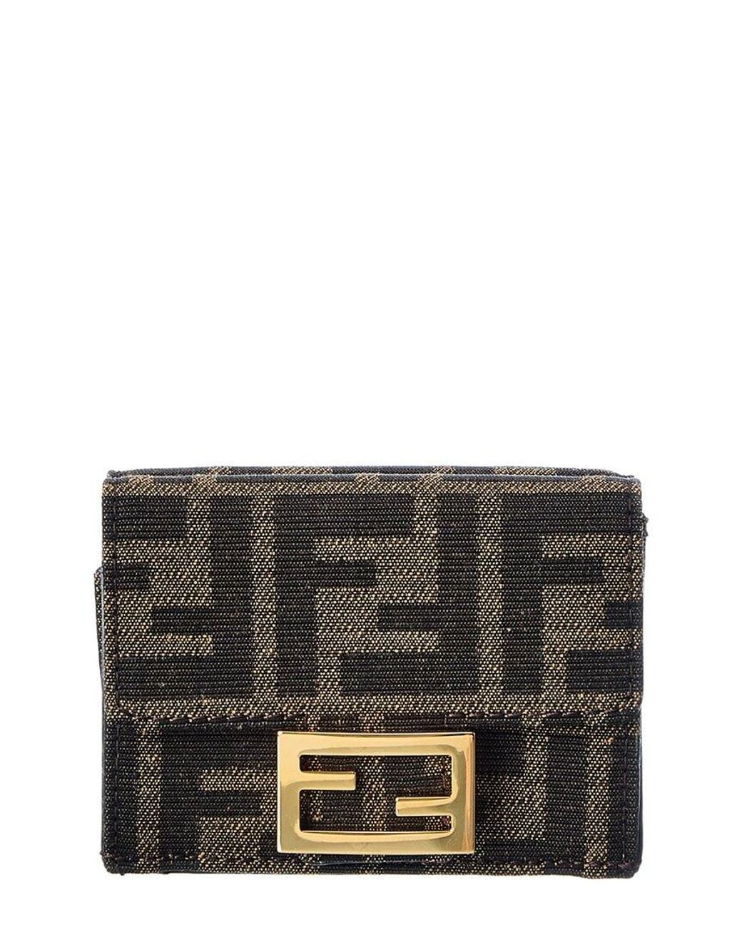 Fendi Gray Micro Trifold Ff Wallet