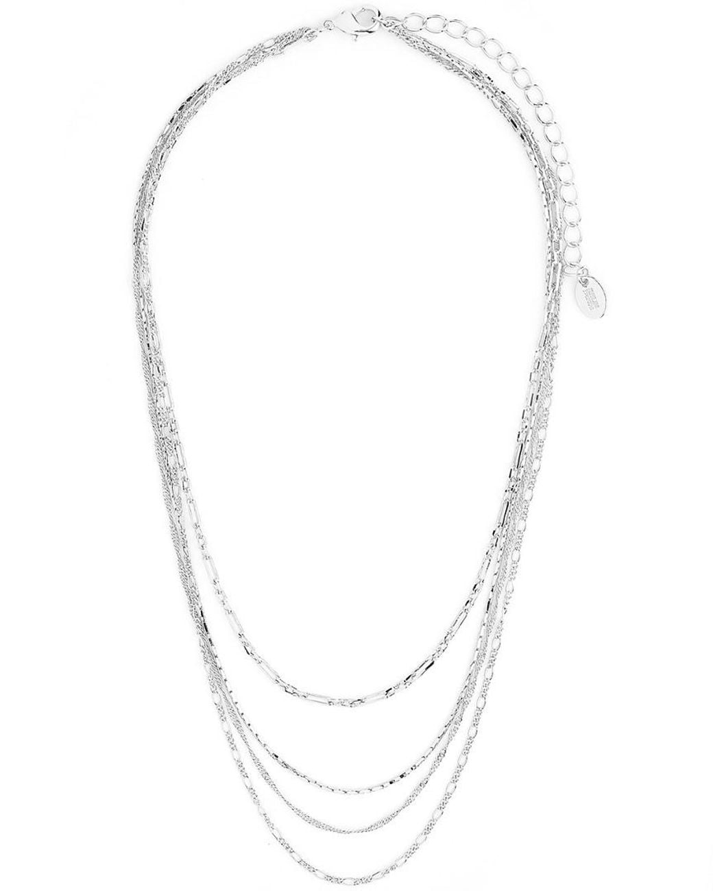 Sterling Forever White Multi Chain Layered Necklace