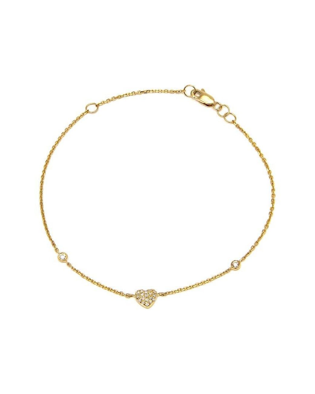 Diamond Select Cuts Metallic Heart 14K 0.09 Ct. Tw. Diamond Bracelet