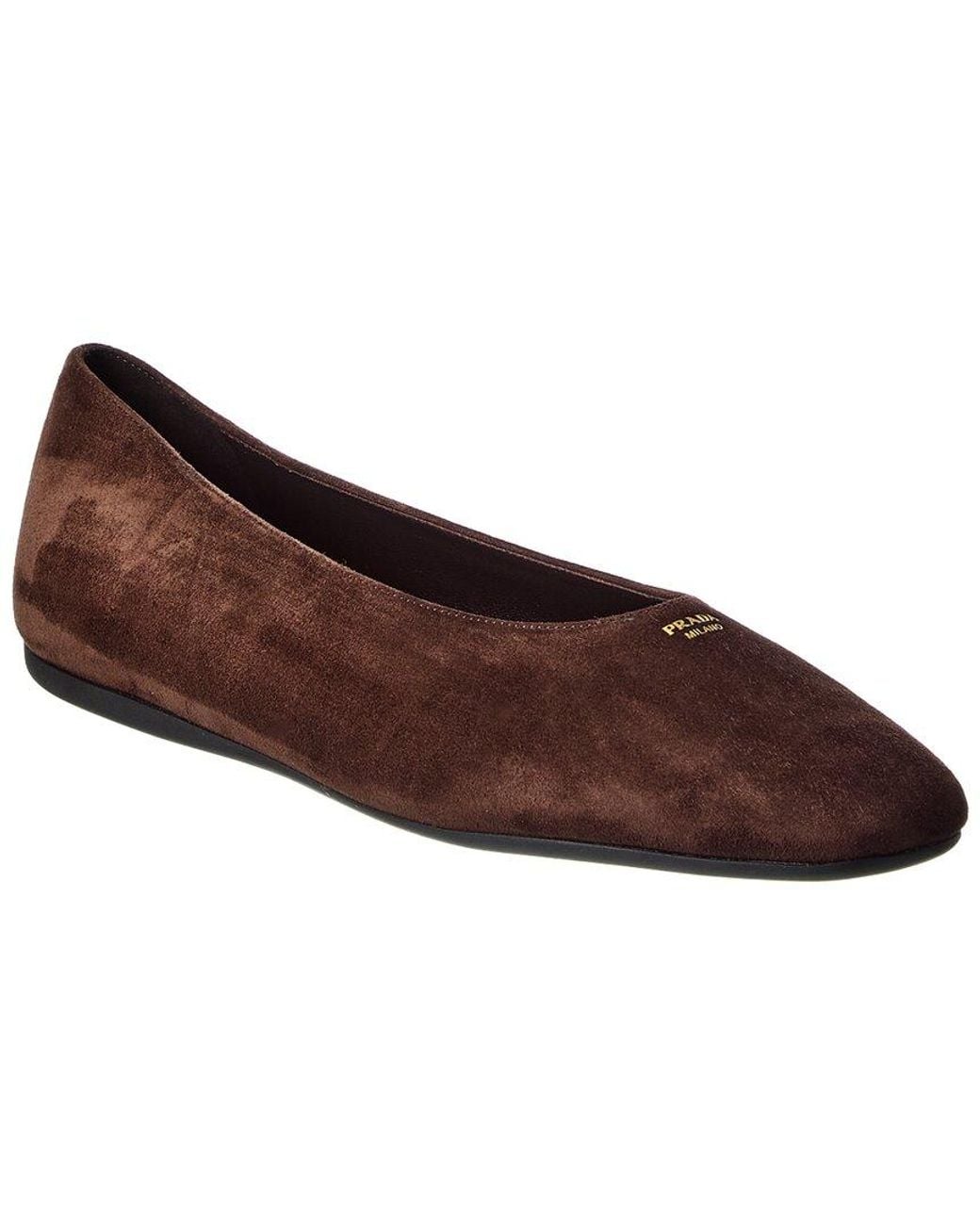 Prada Brown Suede Ballerina Flat