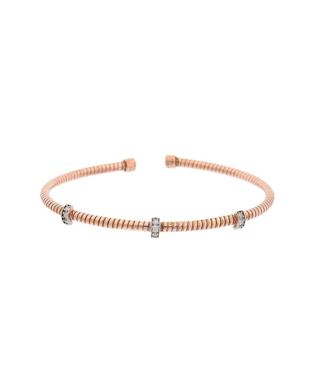 Meshmerise White 18K Over 0.10 Ct. Tw. Diamond Bangle Bracelet