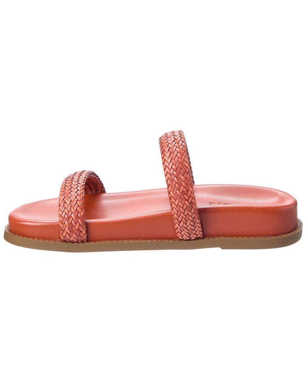 SCHUTZ SHOES Pink Ruby Leather Flat Sandal