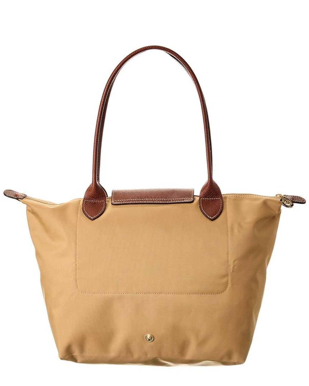Longchamp Brown Le Pliage Original Medium Canvas Long Handle Tote