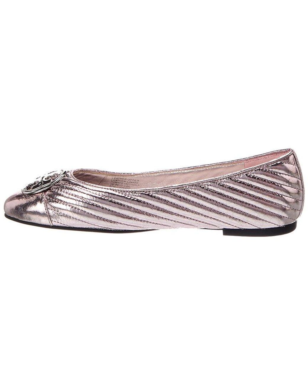 Tory Burch Pink Chelsea Quilted Patent Ballet Flat