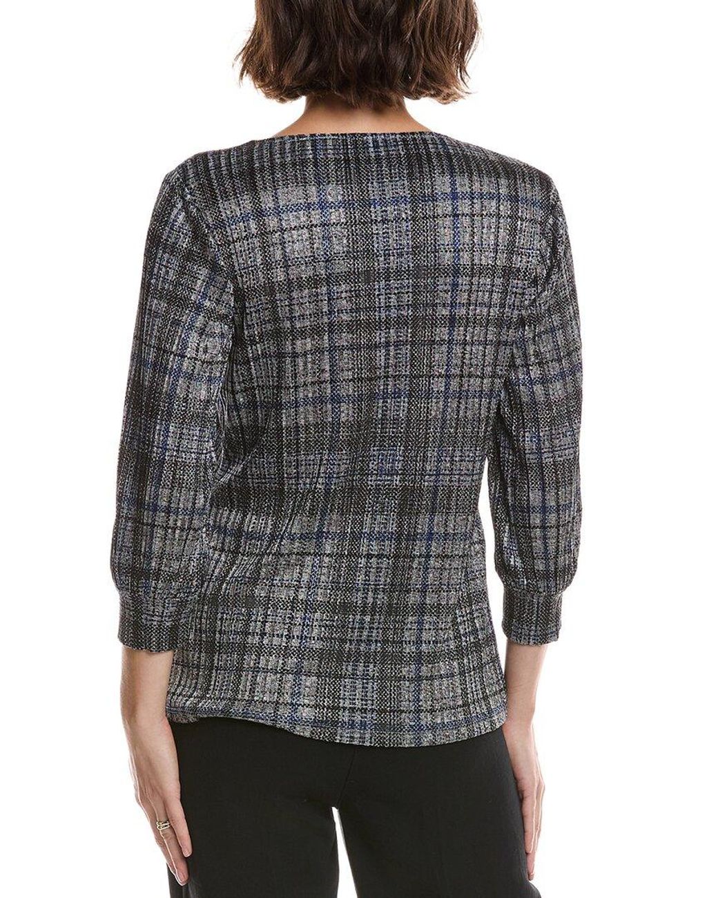 Premise Studio Gray V-Neck Drop Needle Top