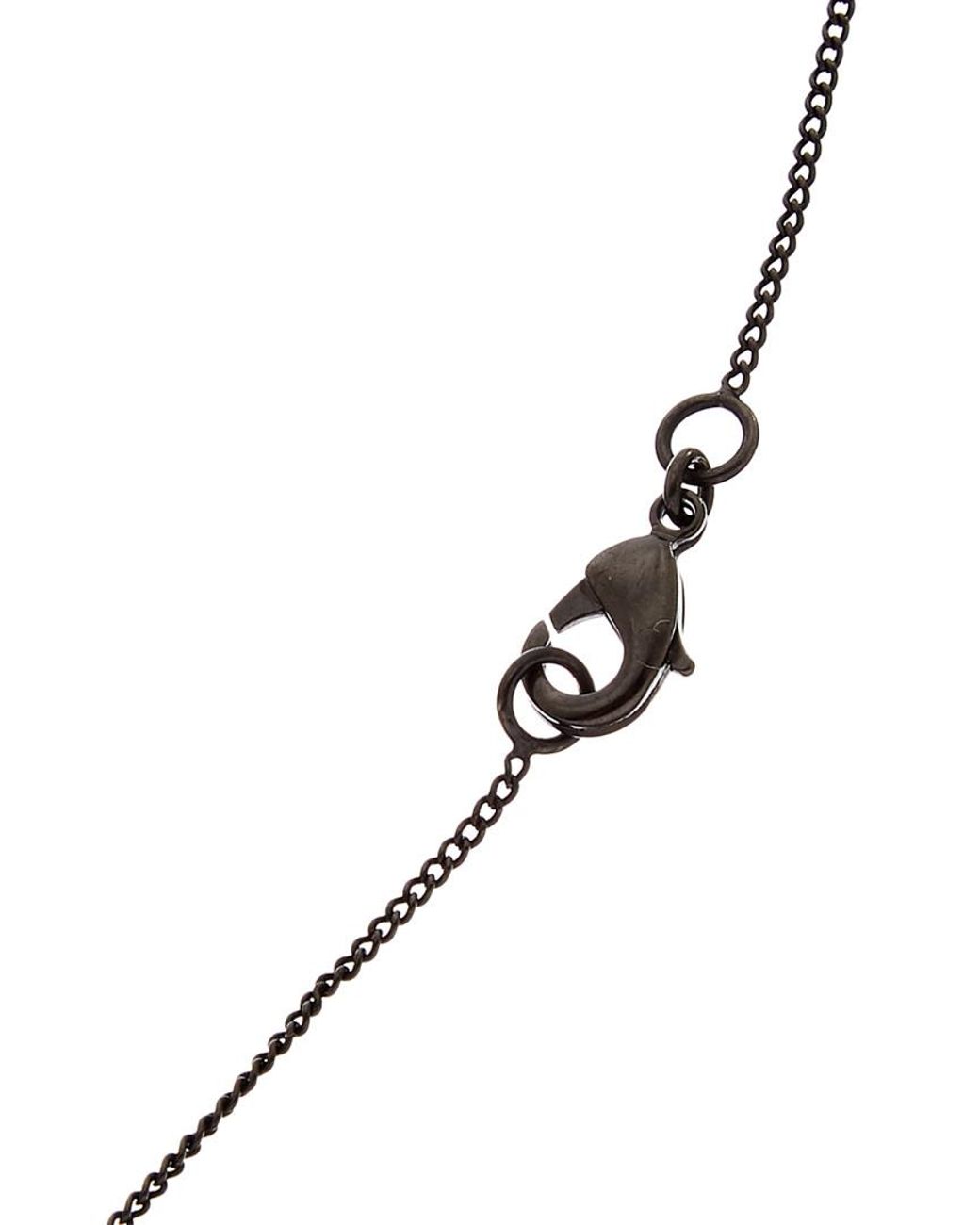 Chanel Black-tone Cc Crystal Necklace in Metallic | Lyst