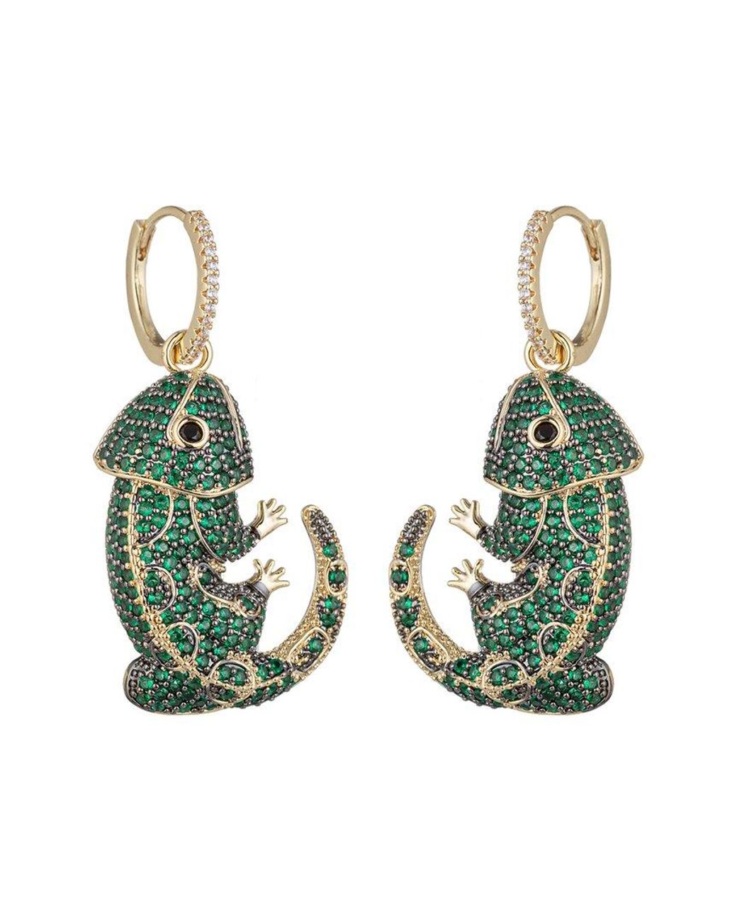 Eye Candy LA Green Cz Anna Gecko Earrings
