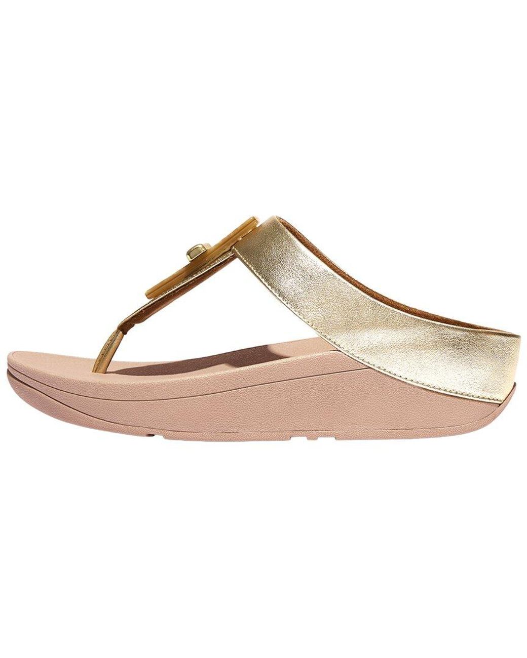 Fitflop Metallic Fino Resin Lock Leather Toe Post Sandal