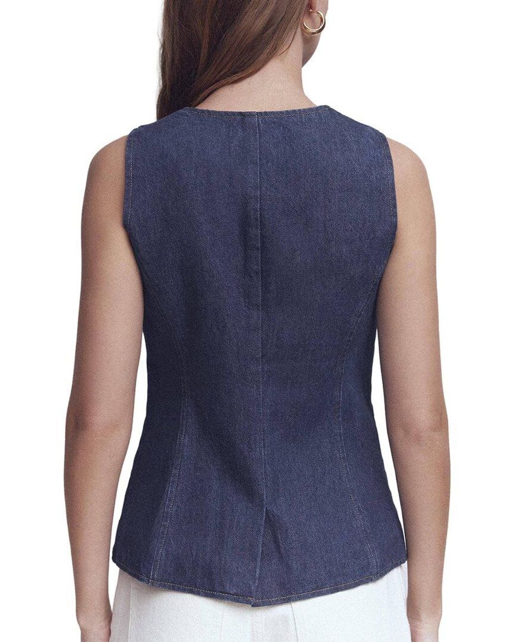 Boden Blue Denim Waistcoat