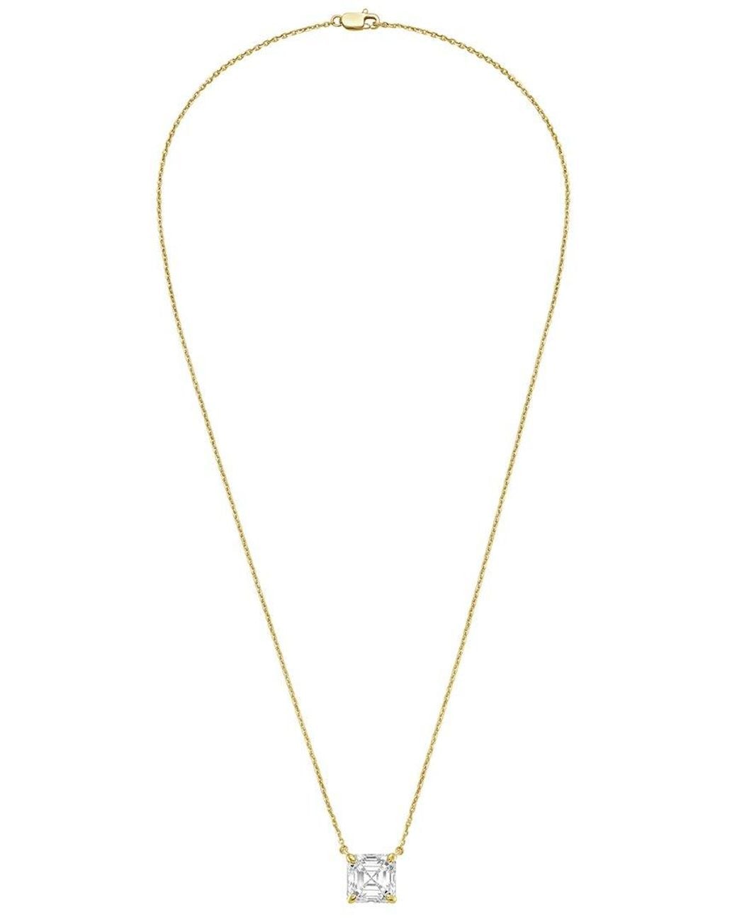 Diana M Metallic Diana M. 14K 12.00 Ct. Tw. Lab-Grown Diamond Pendant Necklace