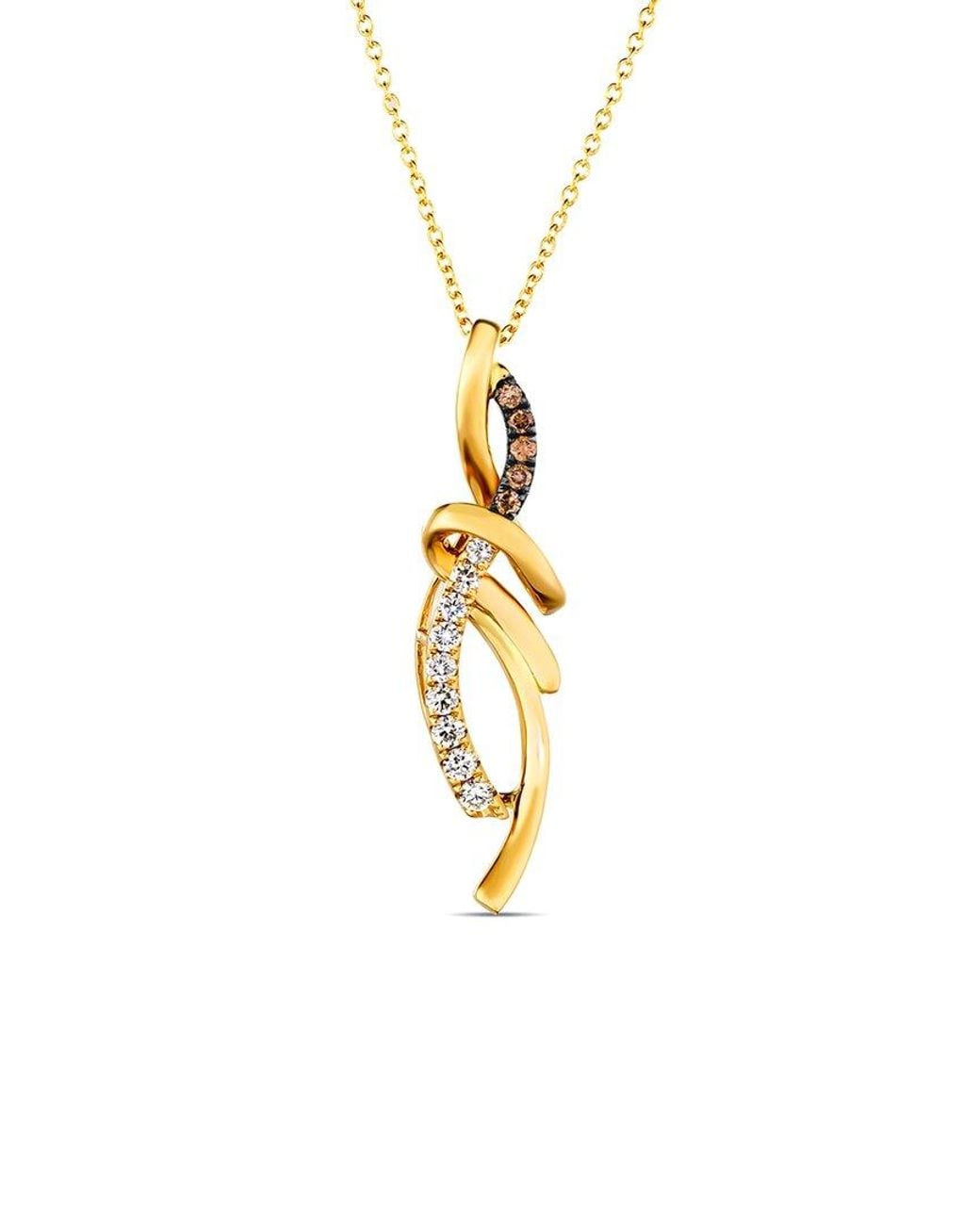 Le Vian Metallic Le Vian Chocolate & Honey 14K 0.29 Ct. Tw. Diamond Pendant Necklace