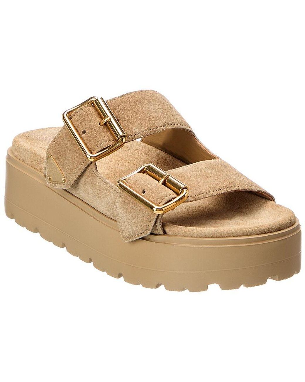 Prada Natural Suede Sandal
