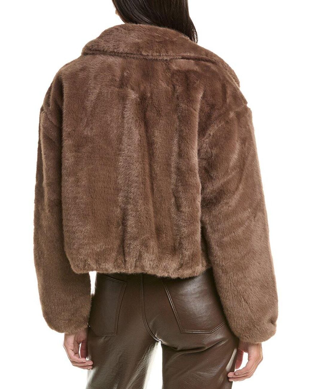 Cece Brown Zip Front Short Blouson Jacket