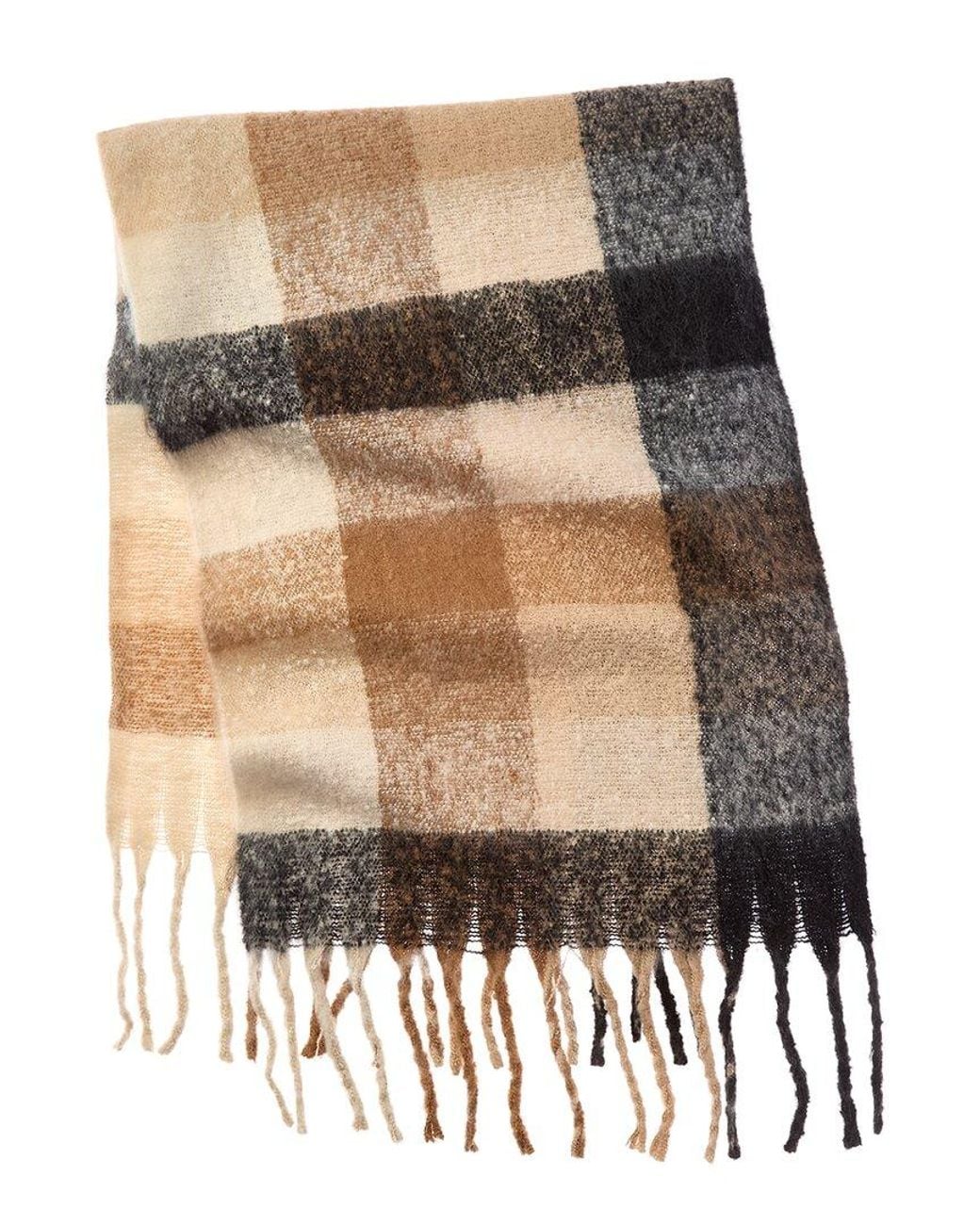 La Fiorentina Natural Plush Fringe Scarf