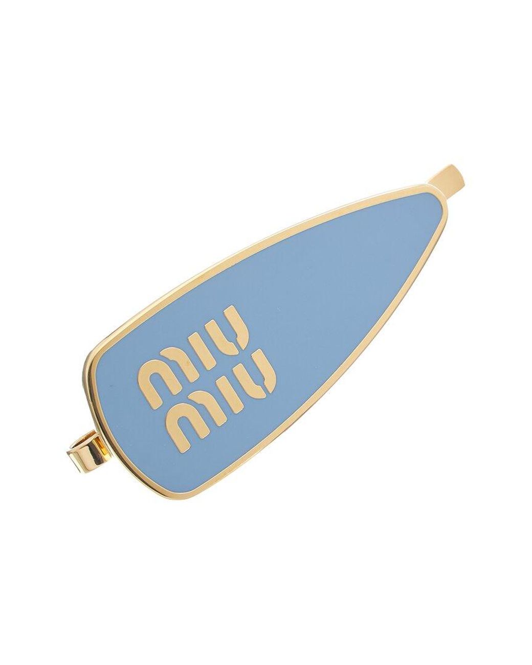 Miu Miu Blue Logo Enamel Hair Clip