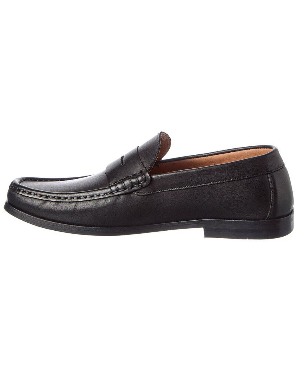M by Bruno Magli Black Giuliano Leather Loafer for men