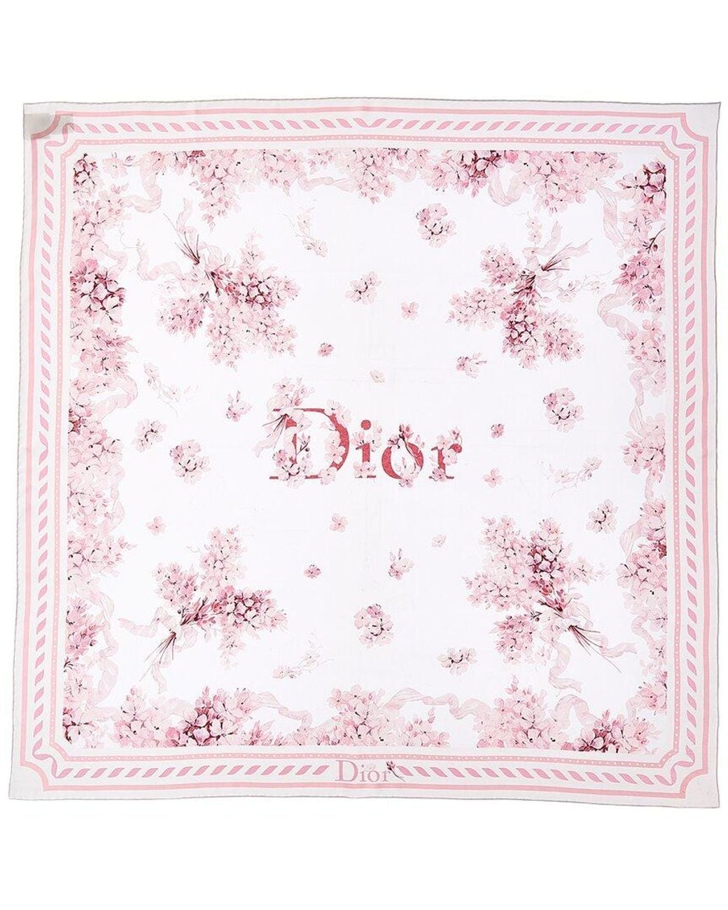 Dior Pink Lilac Silk Scarf