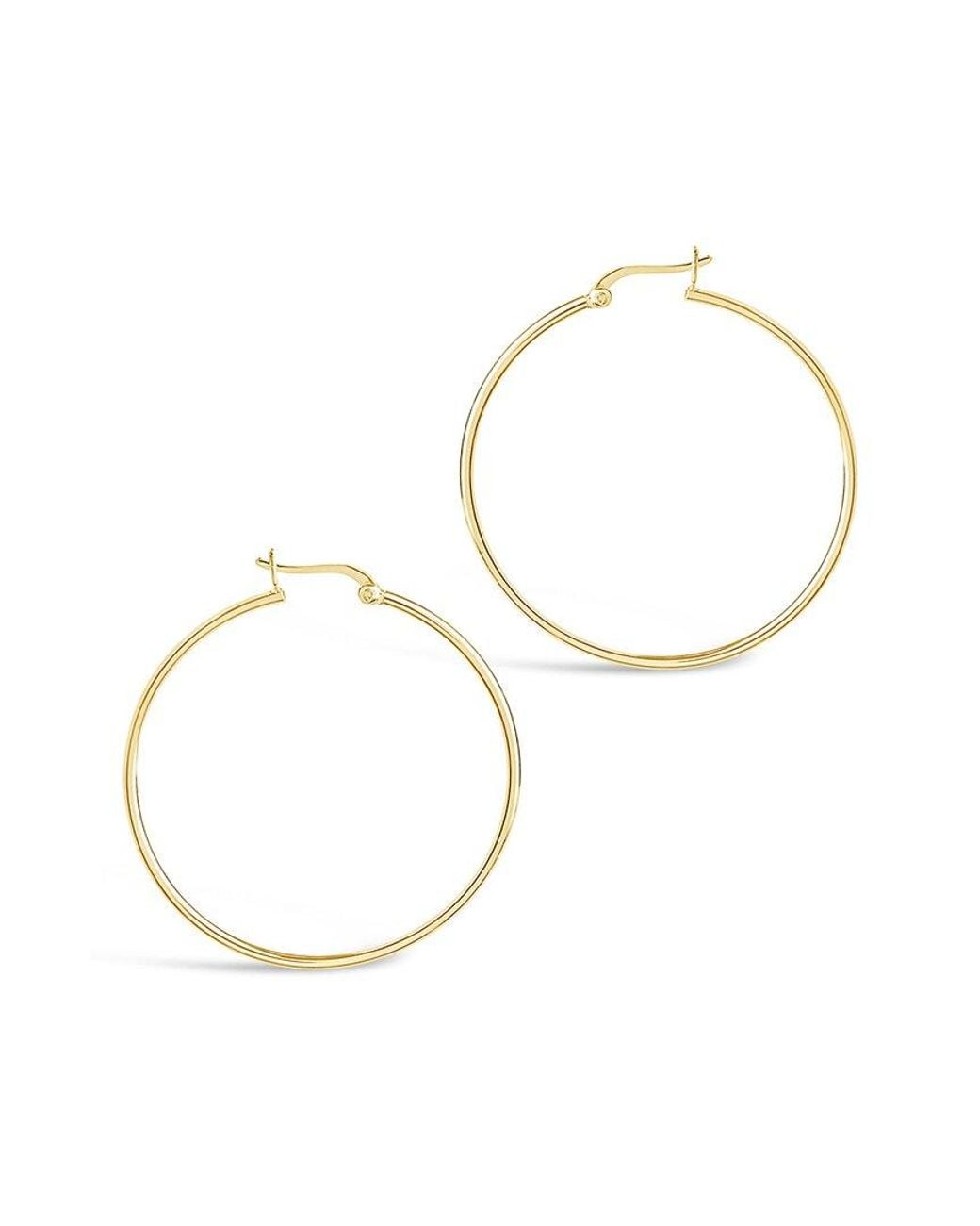 Sterling Forever Metallic 14k Over Silver Hoops