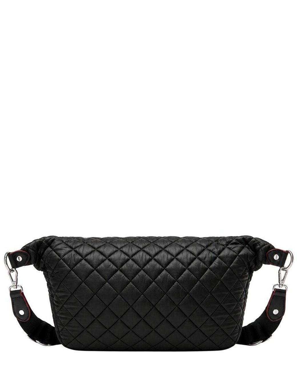MZ Wallace Black Crosby Nylon & Leather Sling Bag