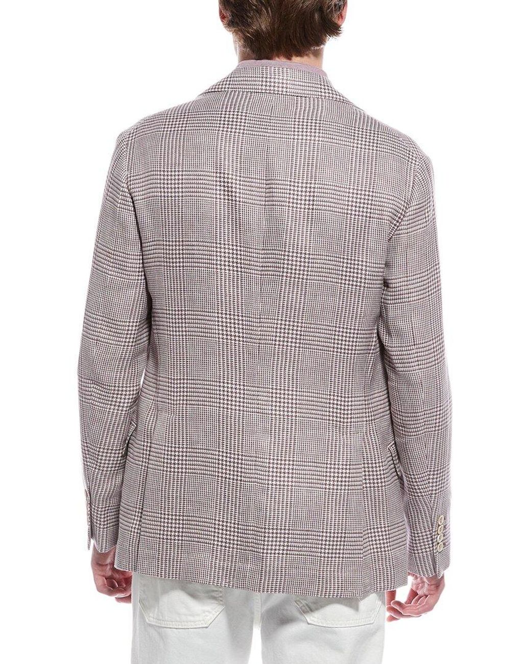 Brunello Cucinelli Gray Linen & Wool-Blend Blazer for men