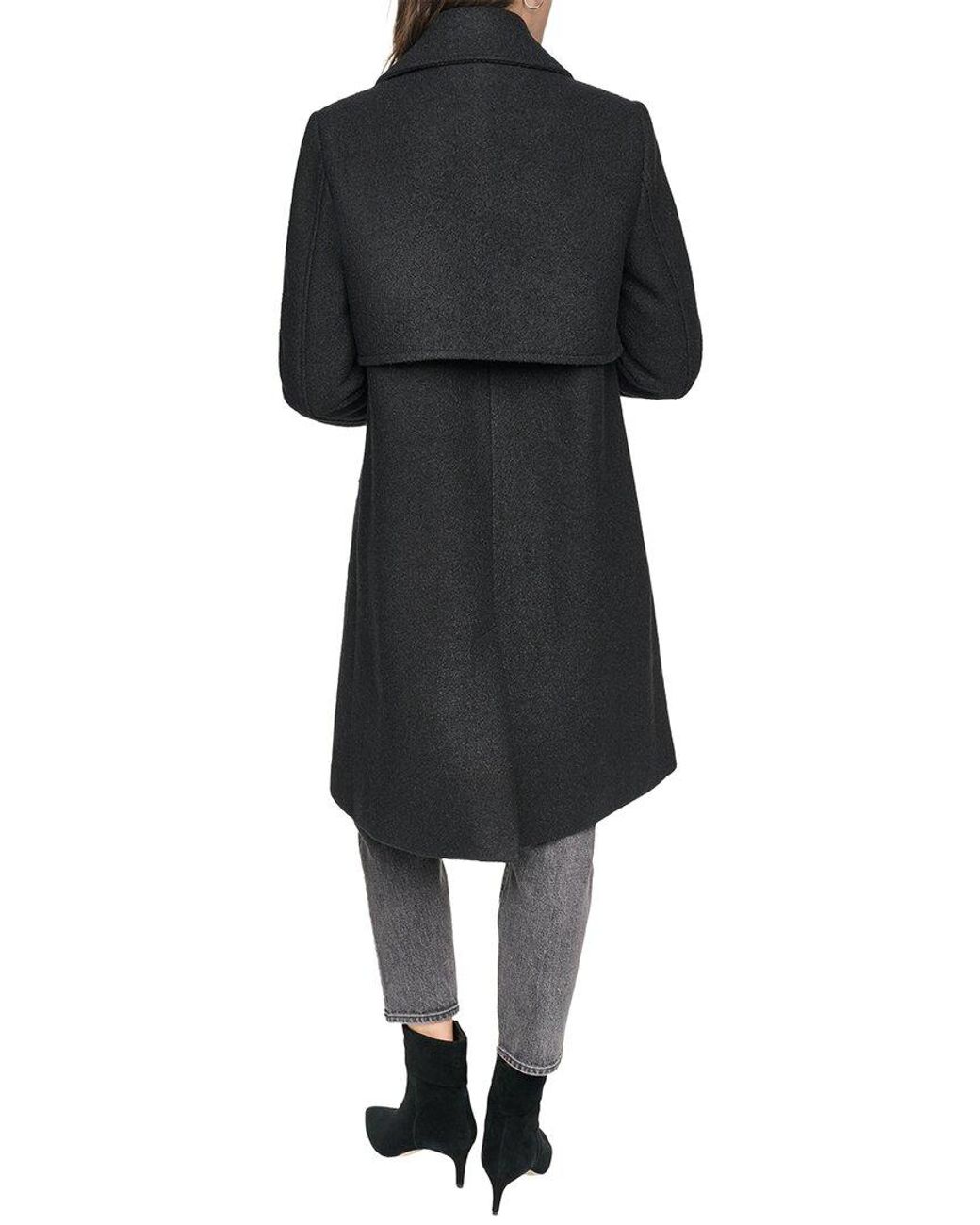 Andrew Marc Black Besette Boiled Wool-Blend Coat